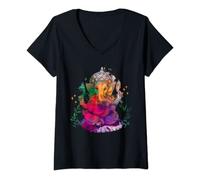 Damen Elefantengott Baby Elefant Liebhaber Lord Ganesha T-Shirt mit V-Ausschnitt
