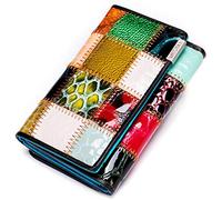 Damen Elegant Geldbörse Portemonnaie Geldbeutel, Damen echter Lederbrieftasche Vintage Long Wallet Rfid Blockieren von Multi -Slots -Kreditkartenhalter Telefon Clutch Reißverschlussmünze Elegant Damen