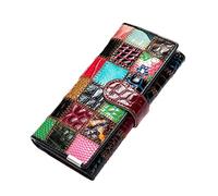 Damen Elegant Geldbörse Portemonnaie Geldbeutel, Damen echter Lederbrieftasche Vintage Long Wallet Rfid Blockieren von Multi -Slots -Kreditkartenhalter Telefon Clutch Reißverschlussmünze Elegant Damen