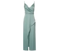 Damen Elegant Lange Ballkleider mit Taschen Satin A-Linie Backless Hochzeitskleid Abendkleider Sexy Neckholder Spaghetti Brautkleid Kleider Lang Prinzessin Brautjungfer Kleid Sale Angebote Damen