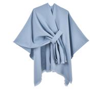 Damen Elegant Poncho Strick Capes Vorne Öffnen Vielseitige Schalwickel Mit Lasche Kaschmir Lang Schal Warm Gestrickter Mantel Schnürung Umhang Übergröße Stola Bolero Cardigan Schwarz Beige Rot Xxl 3xl