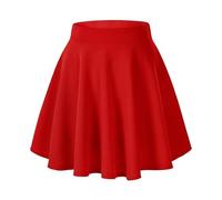 Damen Elegante Elastische Taille Ausgestellte A-Linie Midi Rock Basic Uniform Plissee Skater Röcke Rock modischer Rock Kurz Skater A-Linie Hohe Taille Minirock Silvesteroutfit Anime Karneval