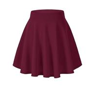 Damen Elegante Elastische Taille Ausgestellte A-Linie Midi Rock Basic Uniform Plissee Skater Röcke Rock modischer Rock Kurz Skater A-Linie Hohe Taille Minirock Silvesteroutfit Anime Karneval