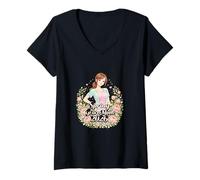 Damen Elegante Frühling anmutige Mama Floral Art 2026 T-Shirt mit V-Ausschnitt