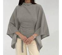 Damen elegante Pendler-Top mit einfarbigen Glockenärmeln