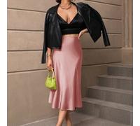 Damen eleganter, minimalistischer, vielseitiger Midi-Rock aus Twill in Fischschwanzform