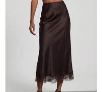 Damen eleganter Spitzen-Patchwork Satinrock, Frühling/Sommer