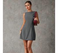 Damen elegantes ärmeloses Minikleid aus Wohlfühl-Stoff Einfarbig, Kurzgrößen-Kleider für Homecoming, kurze Kleider für den Herbst in Rot oder Burgund,