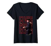 Damen Elvis Presley Official 68 Comeback Special T-Shirt mit V-Ausschnitt
