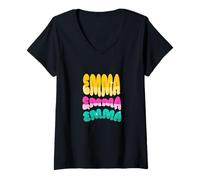 Damen Emma Name Ema Gifts Birthday Emmi Emmachen T-Shirt mit V-Ausschnitt