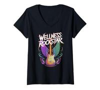 Damen Epic Wellness Rockstar Fitnesslegende P.E. Gym, PTA-Therapeutin T-Shirt mit V-Ausschnitt