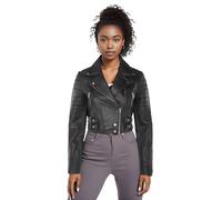 Damen Ernte Kurz Körper Gothic Top Schicke Biker Echtlederjacke