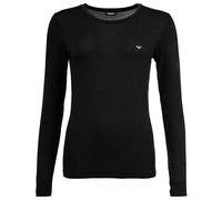 Damen Essential Studs Langarm Rundhals T-Shirt Schwarz L Regular Fit, Schwarz, L