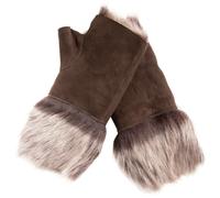 Damen-Fäustlinge aus Lammfell, fingerlose Manschetten, Toscana-Wildleder, Schaffellfell Einheitsgröße