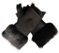 Damen-Fäustlinge aus Lammfell, fingerlose Manschetten, Toscana-Wildleder, Schaffellfell Einheitsgröße