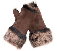 Damen-Fäustlinge aus Lammfell, fingerlose Manschetten, Toscana-Wildleder, Schaffellfell Einheitsgröße