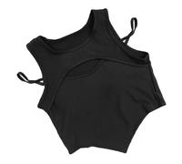 Damen Fake 2-teiliger Tanktop aus Nylon, Schwarz, Einheitsgröße 40-62,5 kg