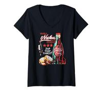 Damen Fallout Video Game Take a Nuka Cola Break Zap That Thirst T-Shirt mit V-Ausschnitt