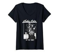 Damen Fallout Video Game Zap that Thirst Nuka Cola Girl Retro T-Shirt mit V-Ausschnitt