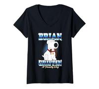 Damen Family Guy Brian Griffin A Family Dog Ready For A Walk T-Shirt mit V-Ausschnitt