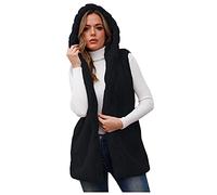 Damen Faux-Fur' ärmellose, mittellange Weste mit Kapuze, Weste, Body Outwear Damen Mantel Daune