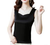 Damen Faux Seide Camisole Elegant V-Ausschnitt Tank für top Damen | Eleganter V-Ausschnitt, glänzende Faux-Seide für optik, weicher Polyester Stoff, ideal für Layering