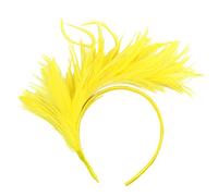 Damen Feder Haarreif mit Künstlichen Blumen, 1920er Fascinator Kopfschmuck, Gelb/Orange Feder 20er Jahre Stirnband für Oktoberfest, Karneval, Cocktail, Hochzeit & Tee-Party Accessoires, 1 Stück