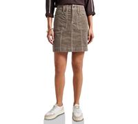 Minirock STREET ONE, Damen, Gr. 46, bark braun, Web, Stoff, 98% Baumwolle, 2% Elasthan, unifarben, casual, normal mini, Röcke, in Cord-Optik (75055321-46) bark braun