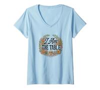 Damen Feminist Decenter Men Womens Right Girl Power I Am The Table T-Shirt mit V-Ausschnitt