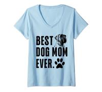 Damen Fila Brasileiro Mommy Mom Beste Hundemama aller Zeiten Frauen T-Shirt mit V-Ausschnitt