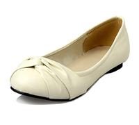 Damen Flache Ballettschuhe, Flache Pumpe Runde Zehen Ohne Verschluss Daily Schuhe Bogen Komfort Ympqkw Beige Gr 36 EU