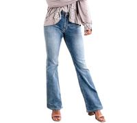 Damen Flare Jeans High Waist Große Größen Elastische Schlaghose Denim Slim Fit Ausgestellte Jeanshose Bootcut Jeans Modische Stretch Freizeithose Lange Hose