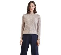 STREET ONE Damen A322243 Flauschiges Shirt mit Print, Light Mocha Beige, 42
