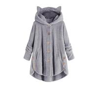 damen fleecejacke, grün,Teddyjacke Damen Lang Plüsch Kuschel Jacke Warme Winter Oversize Fleecejacke Teddyfleece Flauschig Loungewear Elegant Sherpa Teddy Winterjacken Kuschelige Teddyplüsch Mantel
