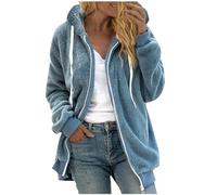 Damen Fleecejacke Warme Bequem, Winterjacke Stylisch Funktional, Winter Warm Lose Plüsch Zip Hooded Jacke, Plüschjacke Elegant Schick, Sale Angebote Teddyjacke Lässig Tolle Steppjacke