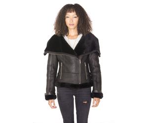 Damen-Fliegerlederjacke aus Merino-Schaffell-Asmara EU 36 / UK 8