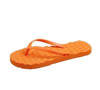Damen-Flip-Flop-Sandalen aus Gummi, breite Passform, zum Hineinschlüpfen, für Strand, Pool, offene Zehenpartie, weite Passform, atmungsaktiv, modisch, Orange, 39.5 EU
