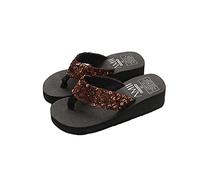 Damen-Flip-Flop-Sandalen mit hohem Plateau, mit Keilabsatz Sandalen Damen Mit Absatz Silber, Zehentrenner, Plateau Strass-Slippers, Flip-Flops-Pantoletten 35-40