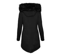 Damen Fluid Jacke - Solid Coat Mantel Mode Casual Frauen Dicker Winter Dünner Mantel für Damen Lang Winter Mantel, Schwarz, 52