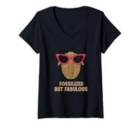 Damen Fossilisierter, Aber fabelhafter Glamour-Fossil-Trilobit, lustig T-Shirt mit V-Ausschnitt