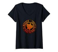 Damen Französisch-Polynesien Moorea Tahiti T-Shirt mit V-Ausschnitt