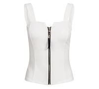 Damen Frauen Mädchen Stretch Cami Camisole Weste Verstellbare Träger Singulett Tank Tiefer V-Ausschnitt, Reißverschluss vorne, Sexy Top Tube Schöne Rückseite Wickelte Unterwäsche Mit Brust Sportweste