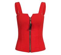 Damen Frauen Mädchen Stretch Cami Camisole Weste Verstellbare Träger Singulett Tank Tiefer V-Ausschnitt, Reißverschluss vorne, Sexy Top Tube Schöne Rückseite Wickelte Unterwäsche Mit Brust Sportweste