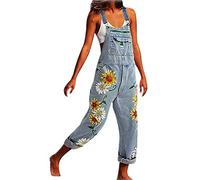 Damen Frauen Retro Latzhose Lässig Insgesamt Baggy Jumpsuits, Morbuy Taschen Playsuit Hose Lange Harem Casual Overalls Täglichen Trousers Pants Schwangere Hosen (S,Hellblau)