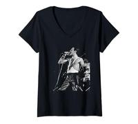 Damen Freddie Mercury Queen Leadsänger NEC Arena The Works Tour T-Shirt mit V-Ausschnitt