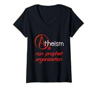 Damen Freidenken mit Sinn für Humor T-Shirt mit V-Ausschnitt
