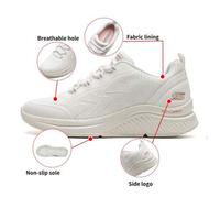 Damen-Freizeitschuhe, BOB'S PORT Serie, bequeme und atmungsaktive Sportschuhe zum einfachen Anziehen, 117561-WHT