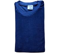 Damen Frottee Pyjama mit Rundhals, Uni Oberteil, Flocke, Ringel Hose, v 59895, Gr. M 40/42