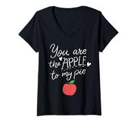 Damen Fruit Apple Eye Love Romantic Lovely Gift Idea Apple of Eye T-Shirt mit V-Ausschnitt