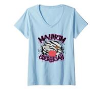 Damen Fuggler Oogah Boogah Zebra Mayhem Everyday T-Shirt mit V-Ausschnitt